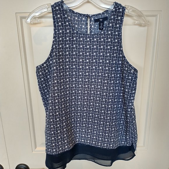 Gap sleeveless flowy patterned women's shirt size XS - Picture 1 of 8